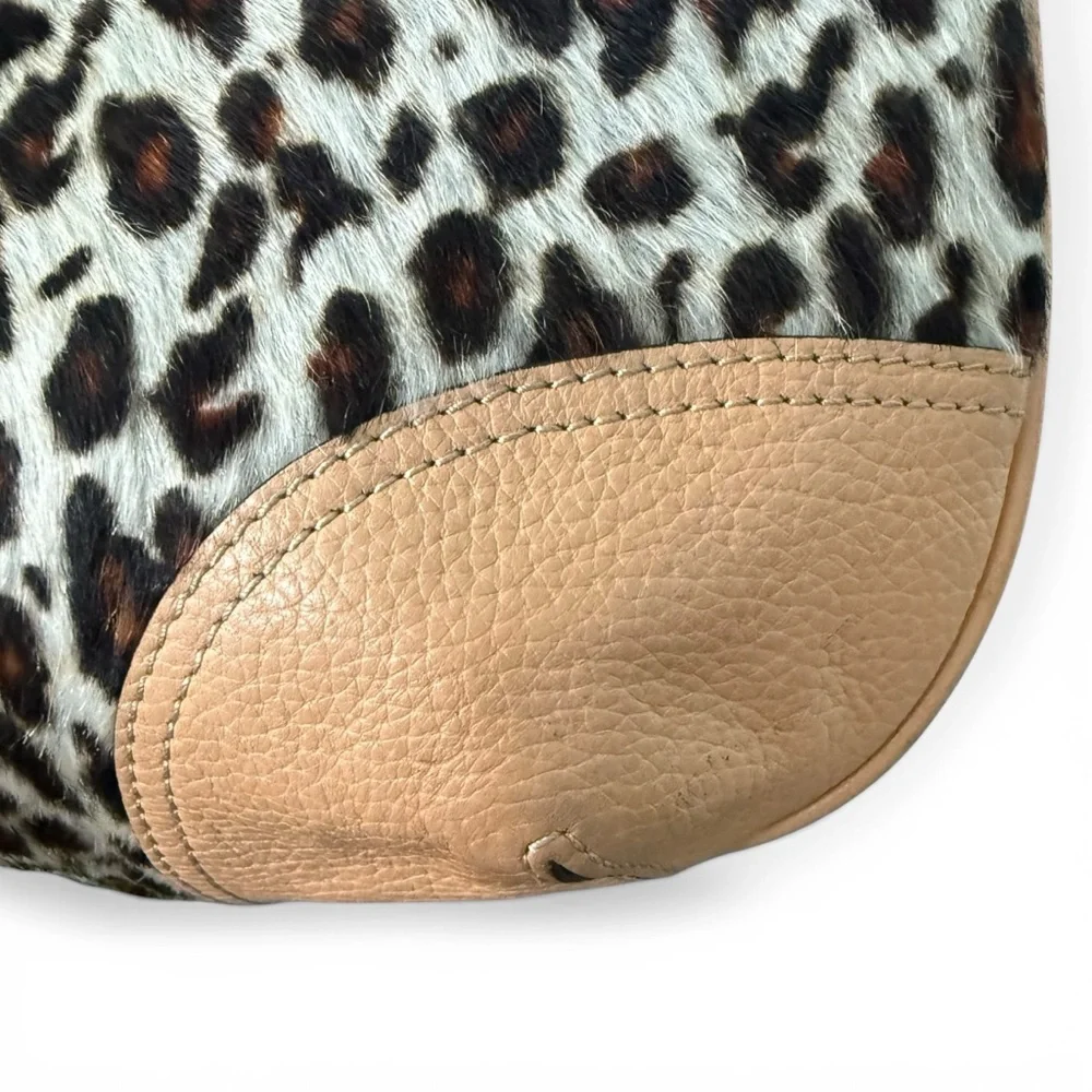 NWOT Adrienne Vittadini Leather Cheedah Print Hobo Bag